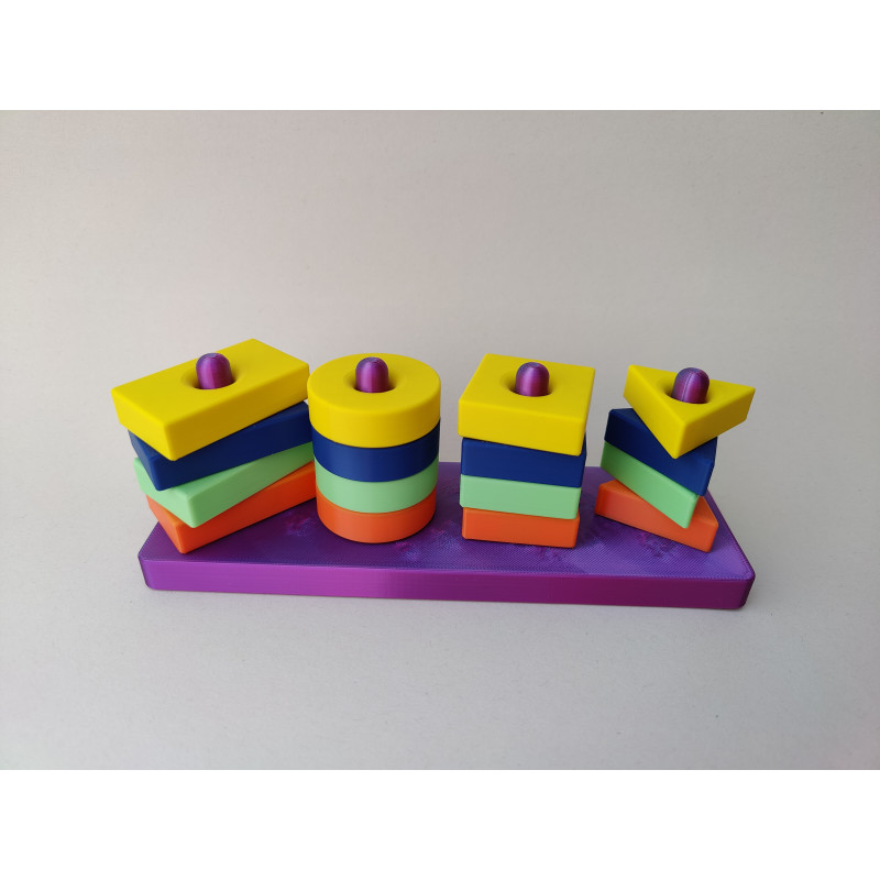 Sorter Montessori – Kolorowe Klocki Edukacyjne 3D – Kształty i Kolory