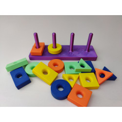 Sorter Montessori – Kolorowe Klocki Edukacyjne 3D – Kształty i Kolory