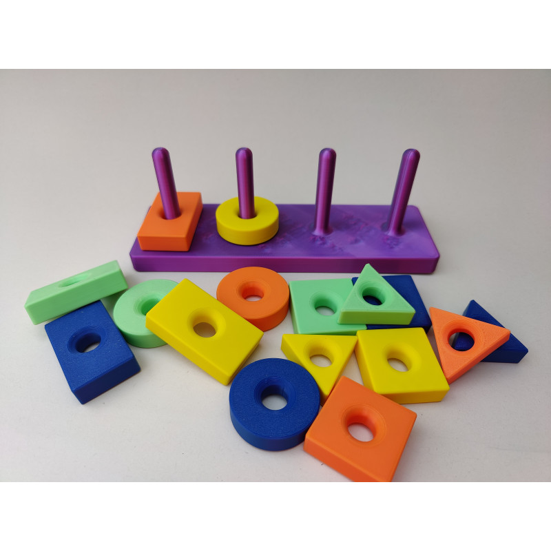 Sorter Montessori – Kolorowe Klocki Edukacyjne 3D – Kształty i Kolory