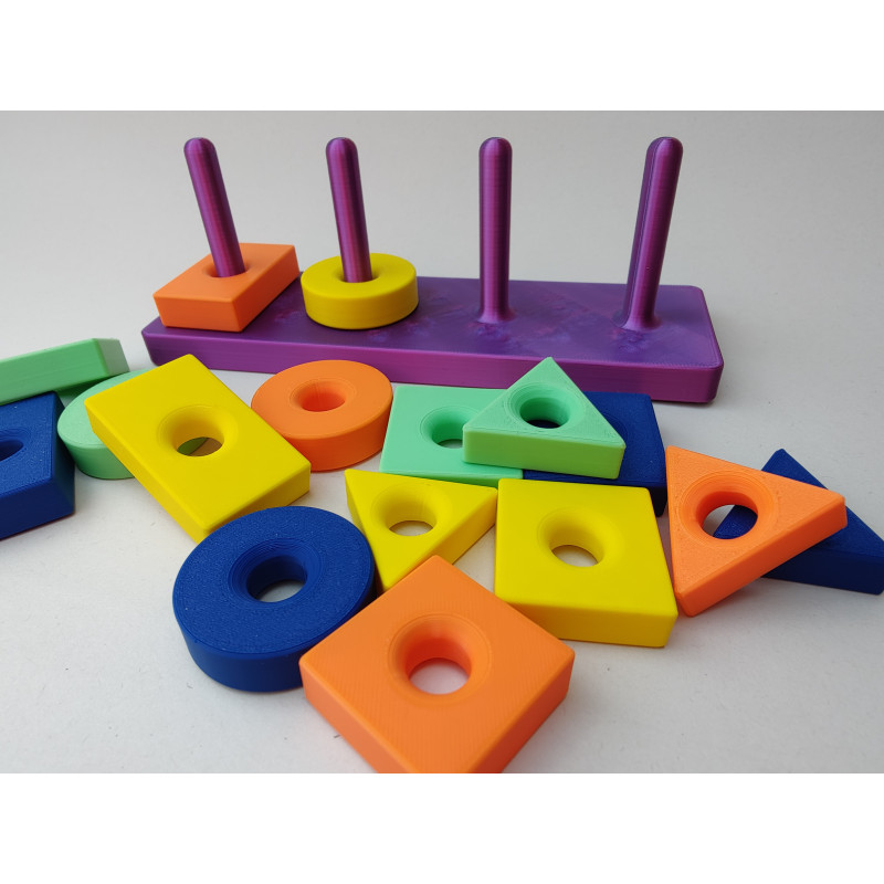 Sorter Montessori – Kolorowe Klocki Edukacyjne 3D – Kształty i Kolory