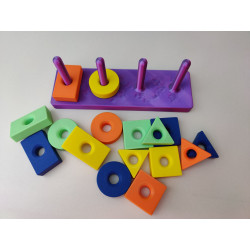 Sorter Montessori – Kolorowe Klocki Edukacyjne 3D – Kształty i Kolory