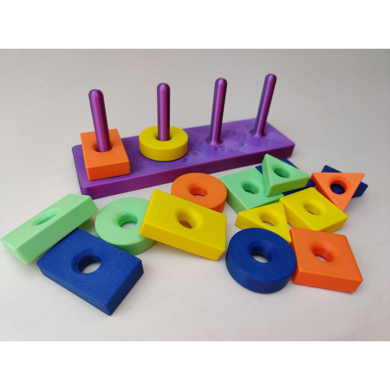 Sorter Montessori – Kolorowe Klocki Edukacyjne 3D – Kształty i Kolory