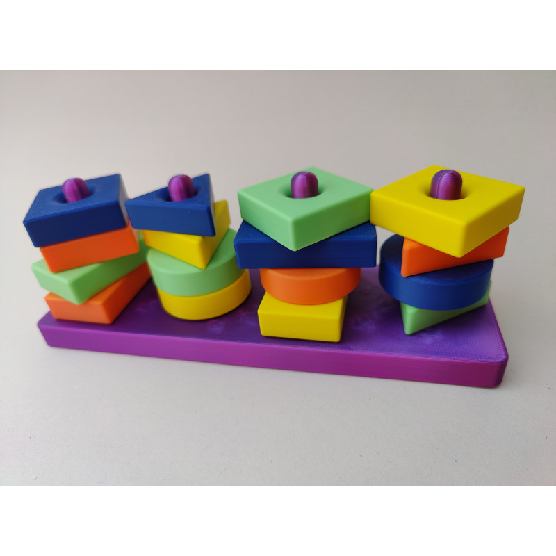 Sorter Montessori – Kolorowe Klocki Edukacyjne 3D – Kształty i Kolory