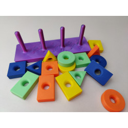 Sorter Montessori – Kolorowe Klocki Edukacyjne 3D – Kształty i Kolory