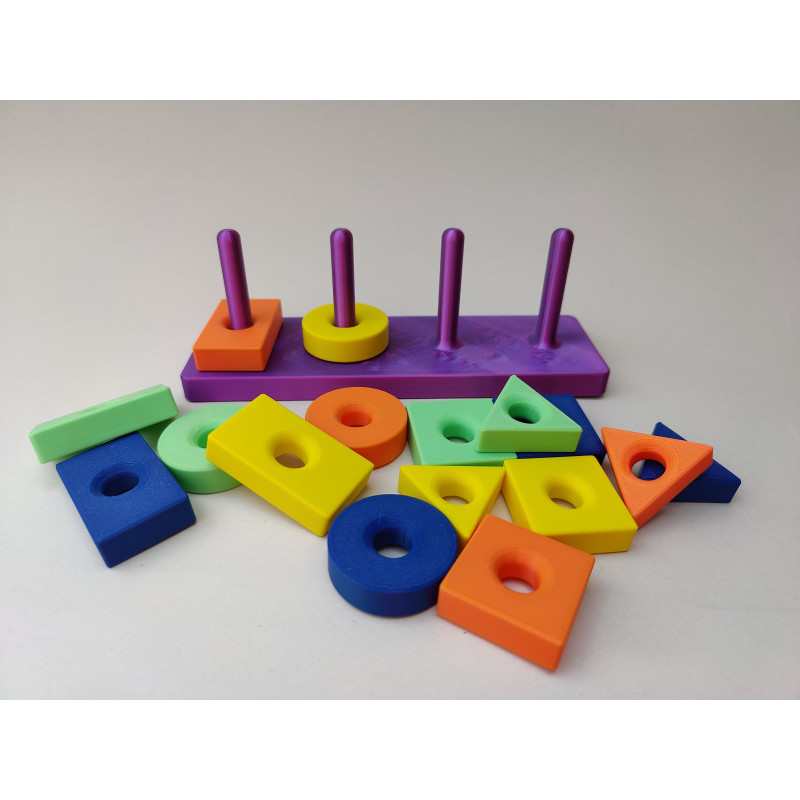 Sorter Montessori – Kolorowe Klocki Edukacyjne 3D – Kształty i Kolory