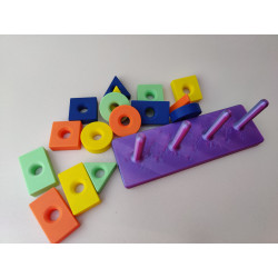 Sorter Montessori – Kolorowe Klocki Edukacyjne 3D – Kształty i Kolory