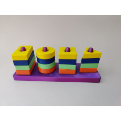 Sorter Montessori – Kolorowe Klocki Edukacyjne 3D – Kształty i Kolory