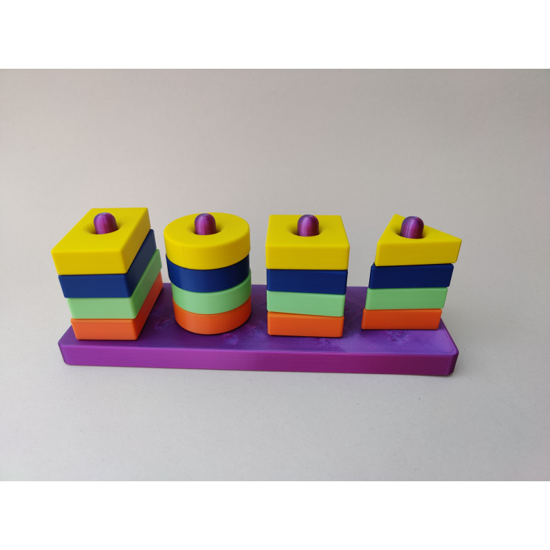 Sorter Montessori – Kolorowe Klocki Edukacyjne 3D – Kształty i Kolory