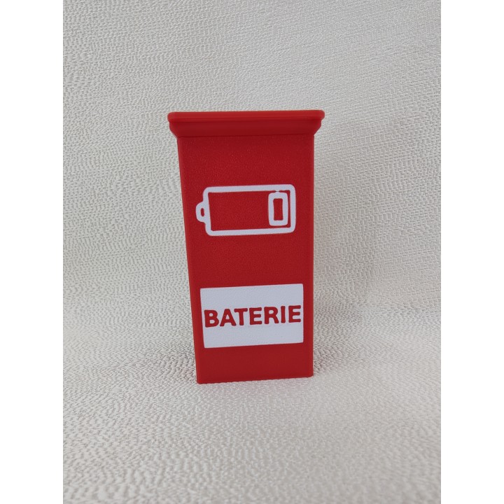 Kosz na baterie (czerwony, 1 szt.)