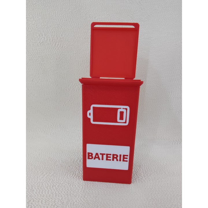 Kosz na baterie (czerwony, 1 szt.)