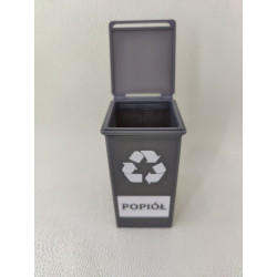 KOSZ NA POPIÓŁ- SZARY 1szt.
