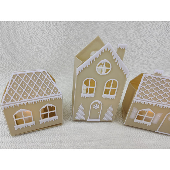ZESTAW DOM/DOMKI ŚWIĄTECZNE 3 szt.