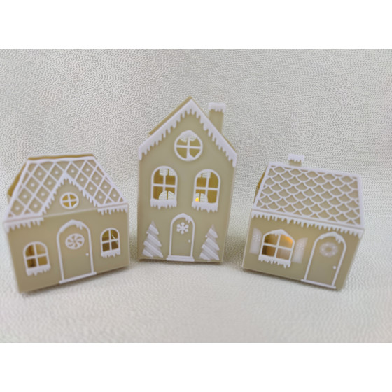 ZESTAW DOM/DOMKI ŚWIĄTECZNE 3 szt.