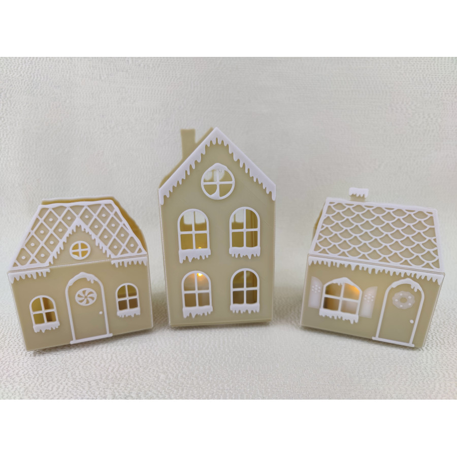 ZESTAW DOM/DOMKI ŚWIĄTECZNE 3 szt.