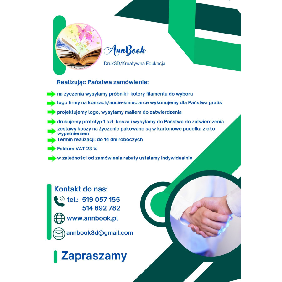 KOSZE 8 cm DO SEGREGACJI ŚMIECI  Z FRAKCJAMI