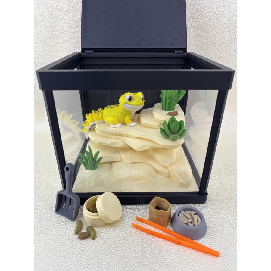 Zestaw Terrarium z jaszczurką LULU 100%  + wyposażenie