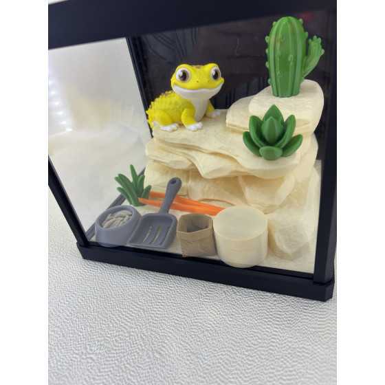Zestaw Terrarium z jaszczurką LULU 100%  + wyposażenie