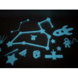Zestaw kosmiczny fluo III - dekoracje świecące w ciemności