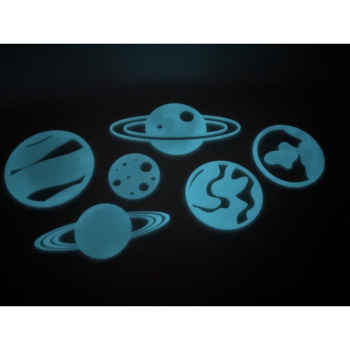Planety - zestaw kosmiczny fluo IV, świecące w ciemności